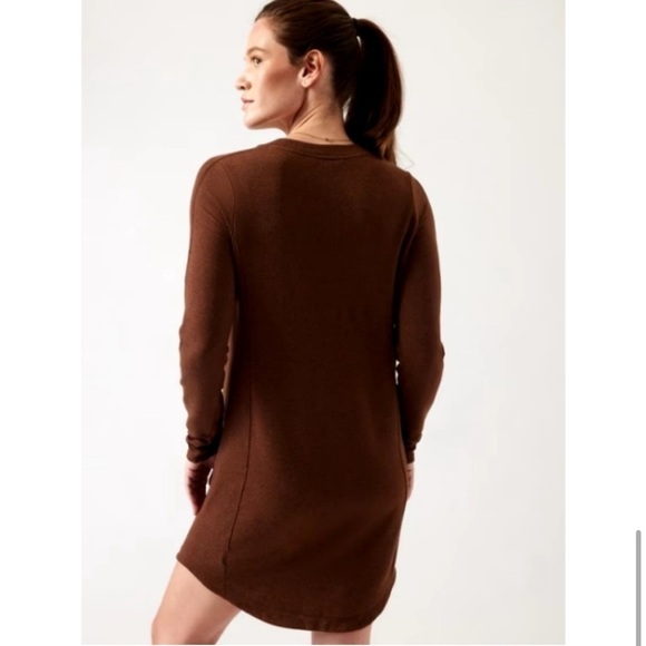 Athleta Balance Dress Chocolate Brown Soft Modal Athleisure Comfy Sz S - Picture 4 of 15